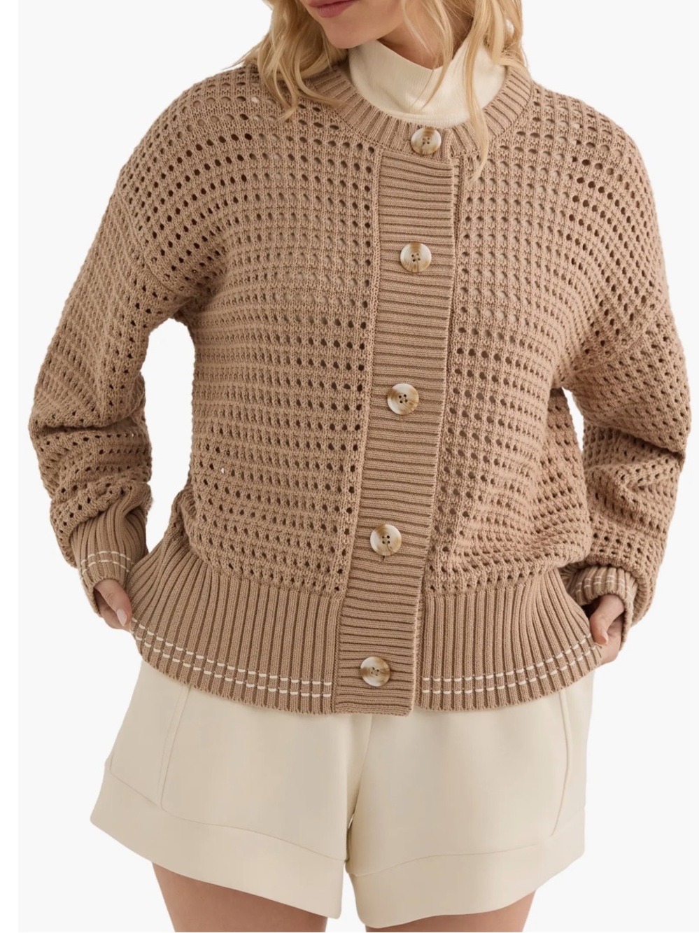 Varley Open Stitch 100% cotton Cardigan